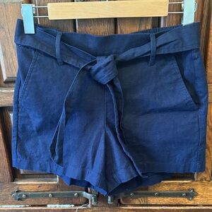 J. Crew High Waist Dark Blue Shorts with Belt